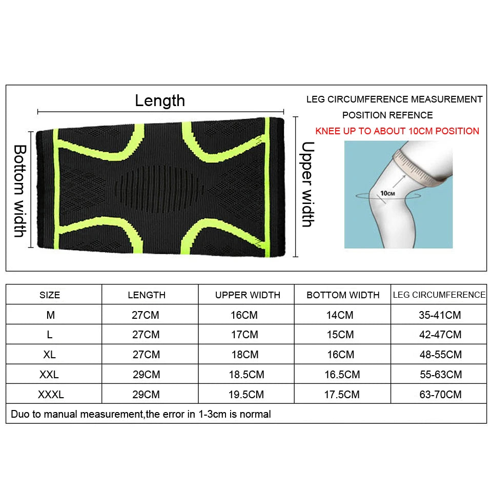 1PC Sports Compression Knee Sleeve for Running, Cycling, Basketball and Volleyball"