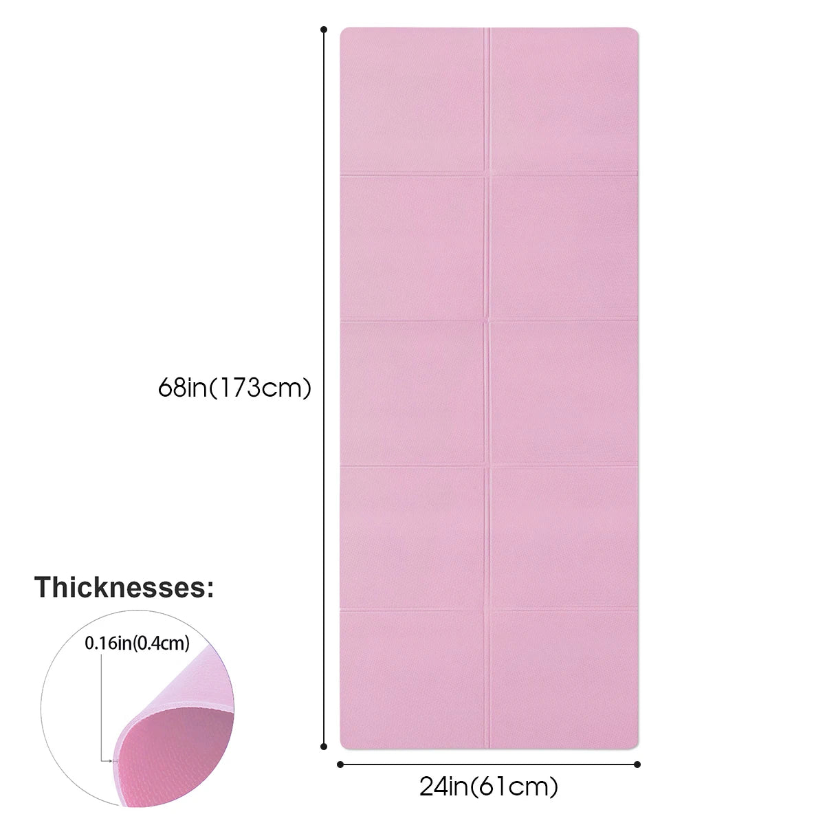 4mm Thick Anti-Slip Yoga Mat – for Exercise, Pilates & Gym Workouts