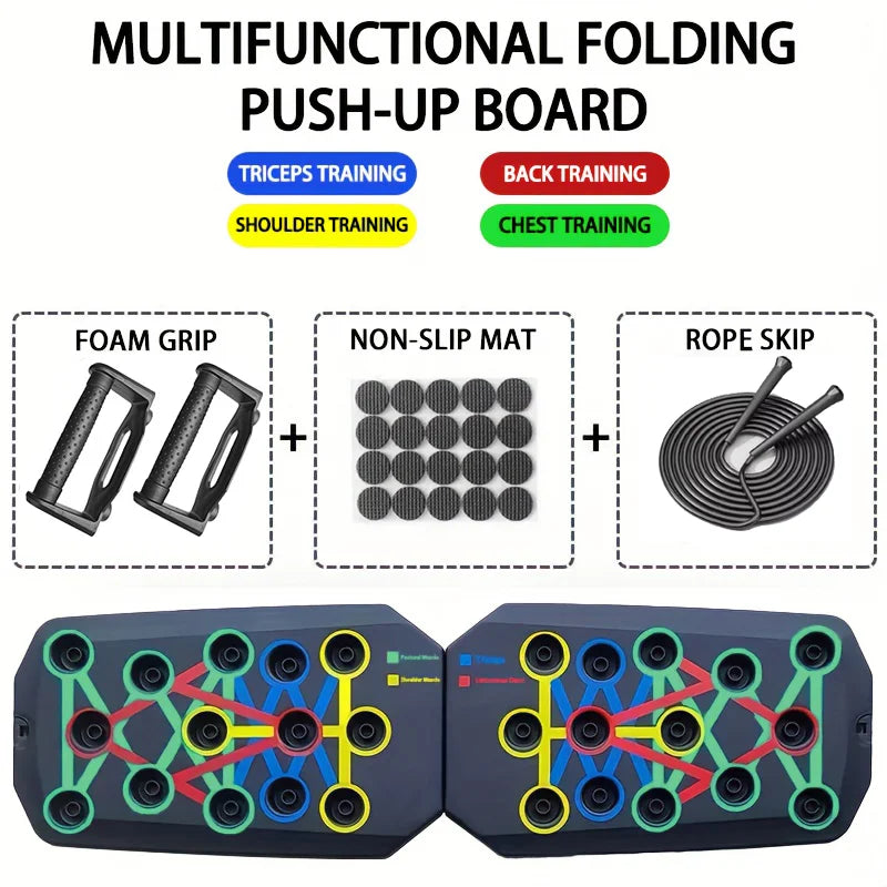Portable Foldable Push-Up Board Set – Chest, Arms, Back & Core Trainer