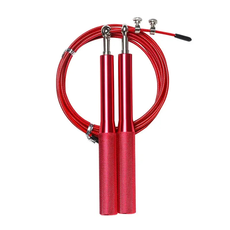 High-Speed Steel Wire Jump Rope – Adjustable Aluminum Handles, Black, with Carry Bag