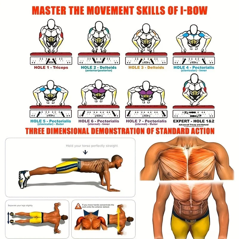 Portable Foldable Push-Up Board Set – Chest, Arms, Back & Core Trainer