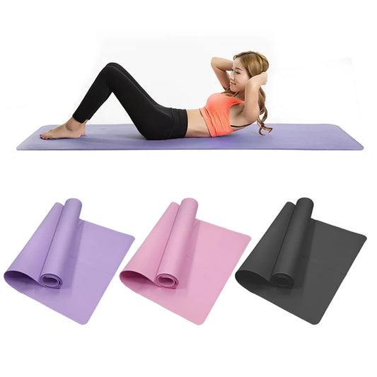 4mm Thick Anti-Slip Yoga Mat – for Exercise, Pilates & Gym Workouts
