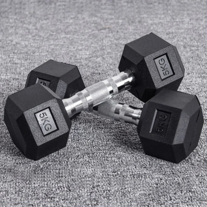 Hexagonal Fixed Dumbbells for Home Fitness