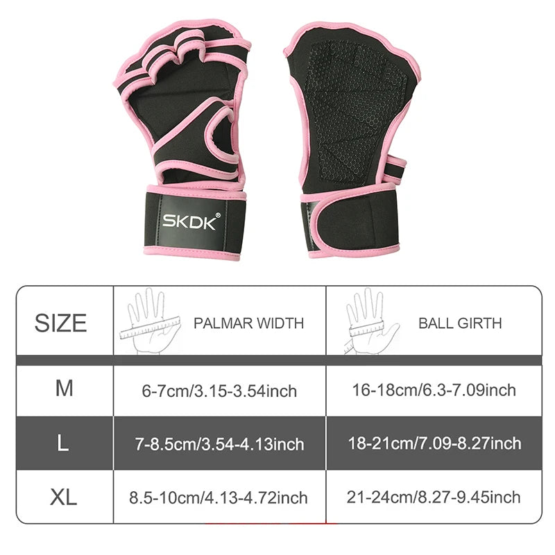 Pink Workout Gloves With Wrist Wraps