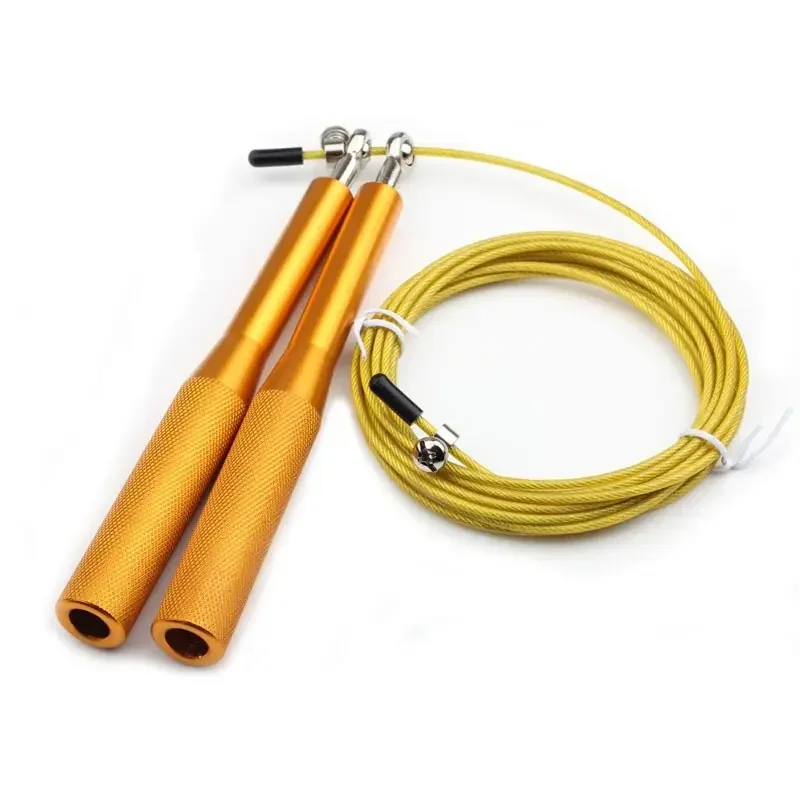 High-Speed Steel Wire Jump Rope – Adjustable Aluminum Handles, Black, with Carry Bag