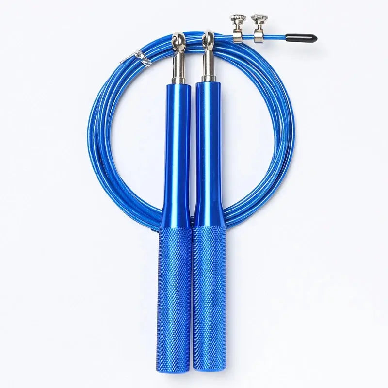 High-Speed Steel Wire Jump Rope – Adjustable Aluminum Handles, Black, with Carry Bag