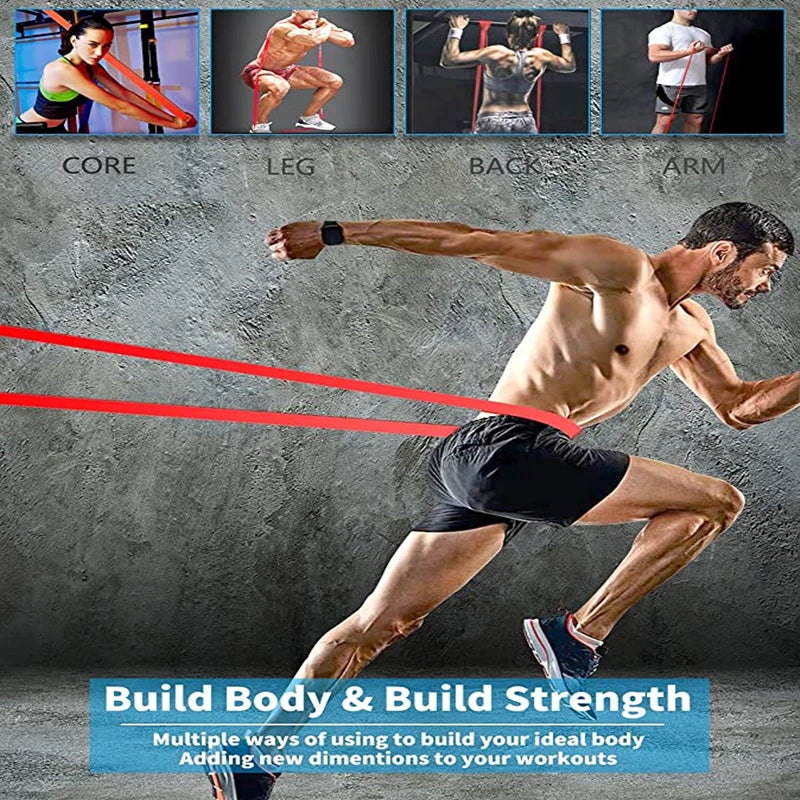 Latex Stretch Resistance Bands For Home Workout, Pilates and Gym.