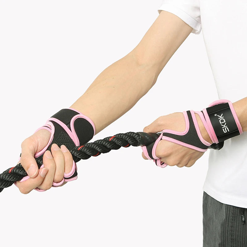 Pink Workout Gloves With Wrist Wraps